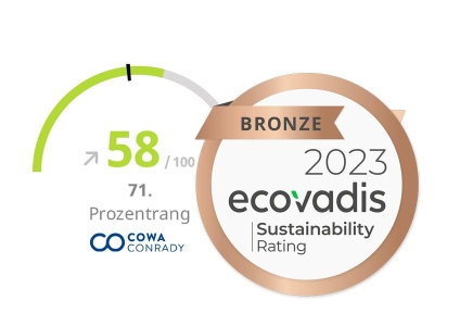 EcoVadis-Medaille Bronze Sustainability Rating, 2023, COWA CONRADY